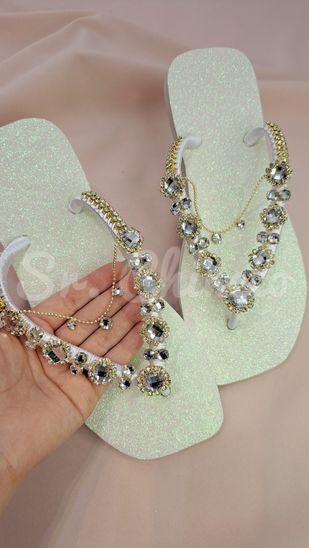 Cabedal Clarice, Banhado, Rebite, Correntinha, Cristal