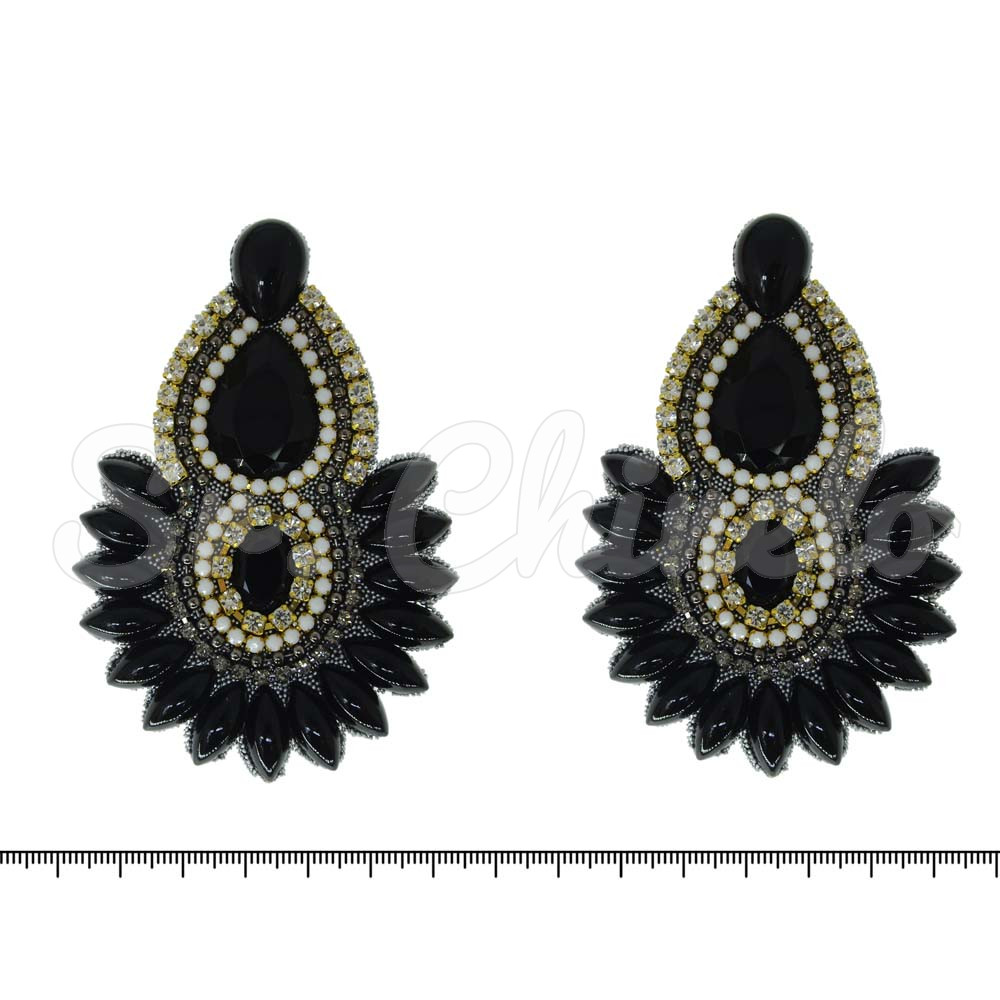 Cabedal Thaynara, Tecido, Cocar, Preto