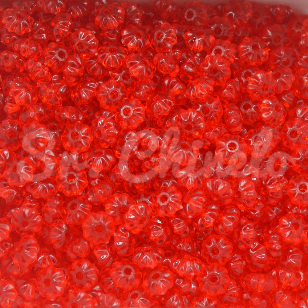 Pitanga de Acrílico, 06mm, Vermelho Transparente