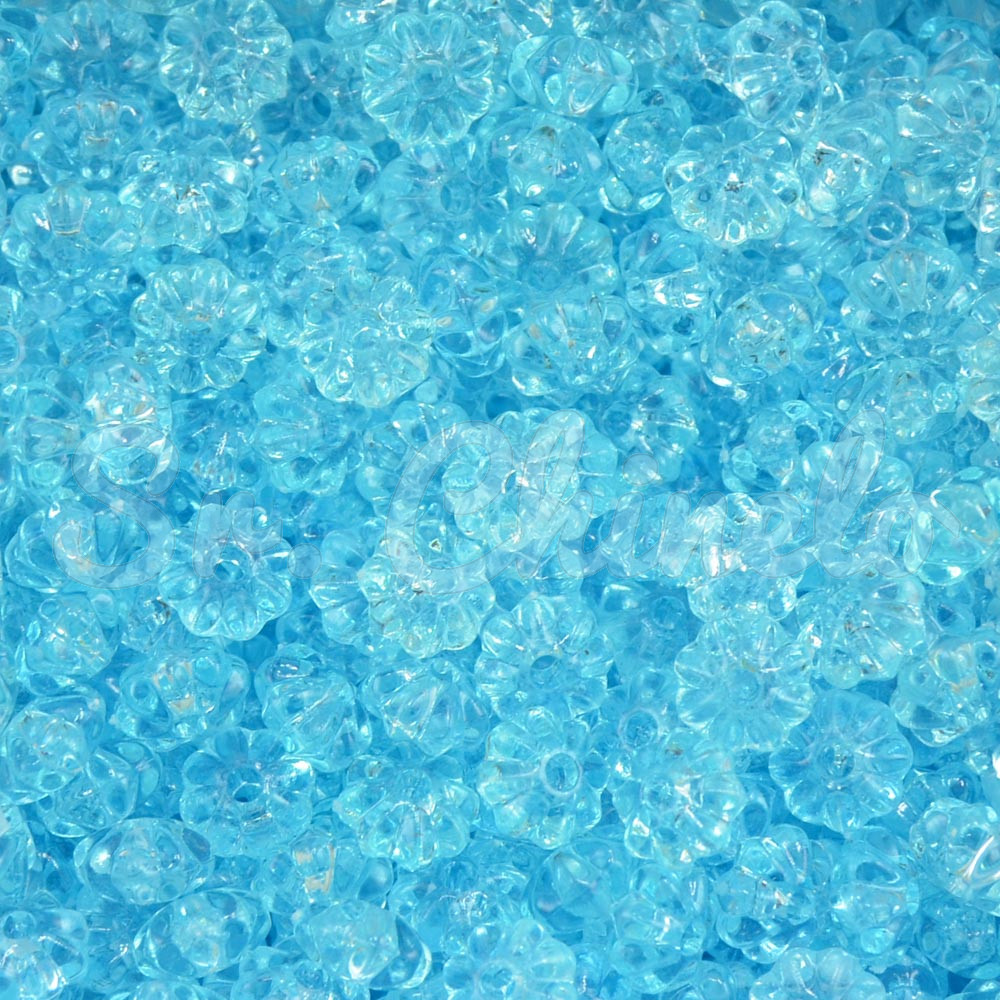 Pitanga de Acrílico, 08mm, Azul Turquesa Transparente