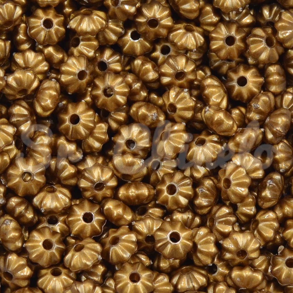 Pitanga de Acrílico, 08mm, Marrom Dourado