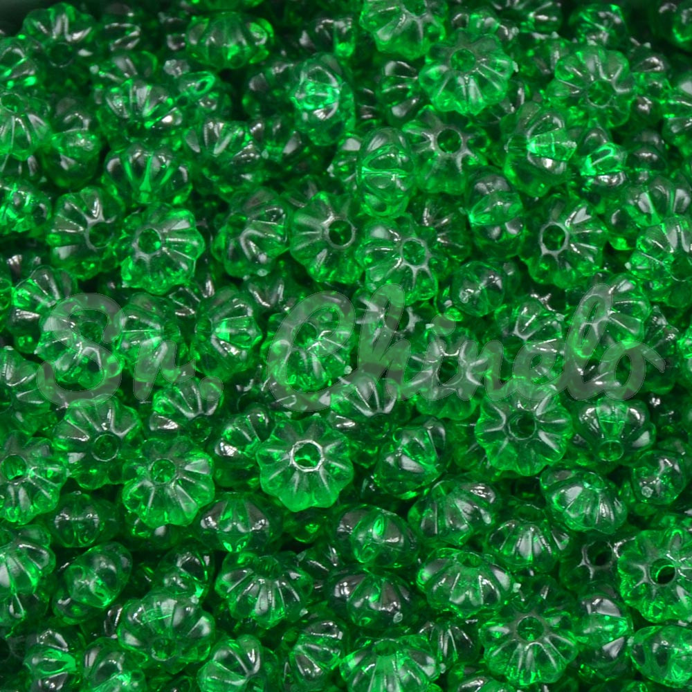 Pitanga de Acrílico, 08mm, Verde Folha Transparente