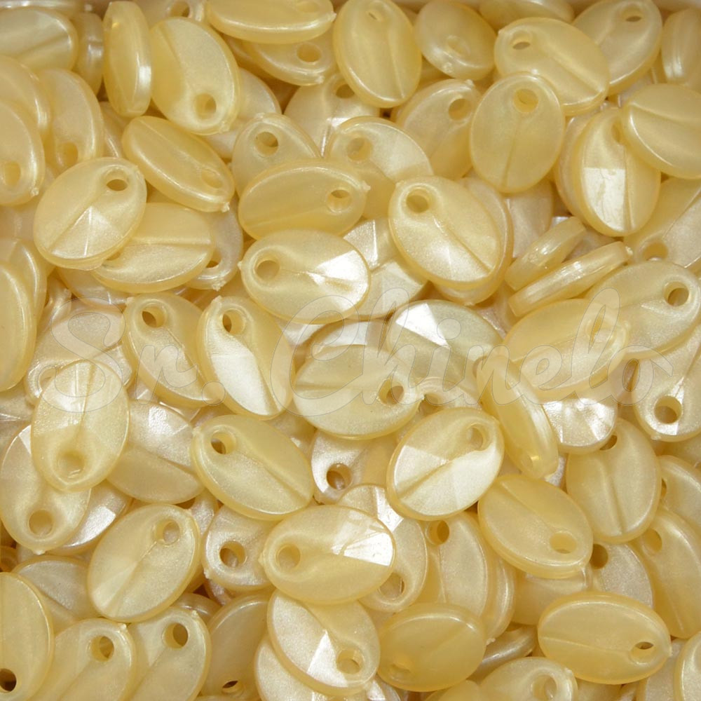 Mini Lentilha de Acrílico, 08mm, Champagne Perolado