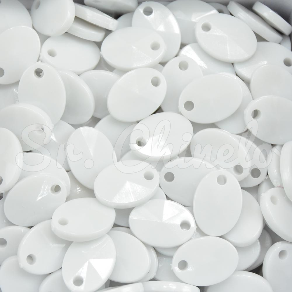 Lentilha de Acrílico, 12mm, Branco