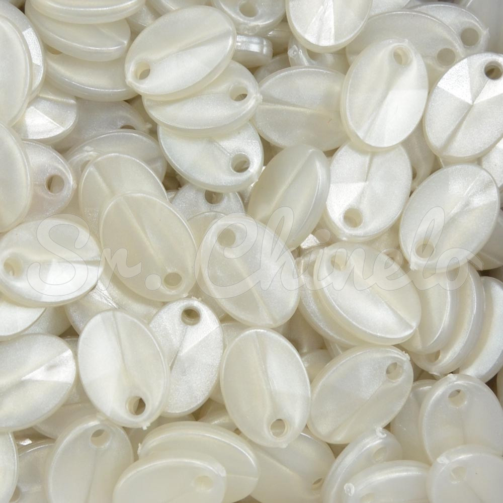 Lentilha de Acrílico, 12mm, Branco Perolado