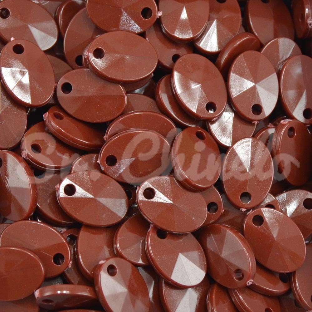 Lentilha de Acrílico, 12mm, Marrom Café