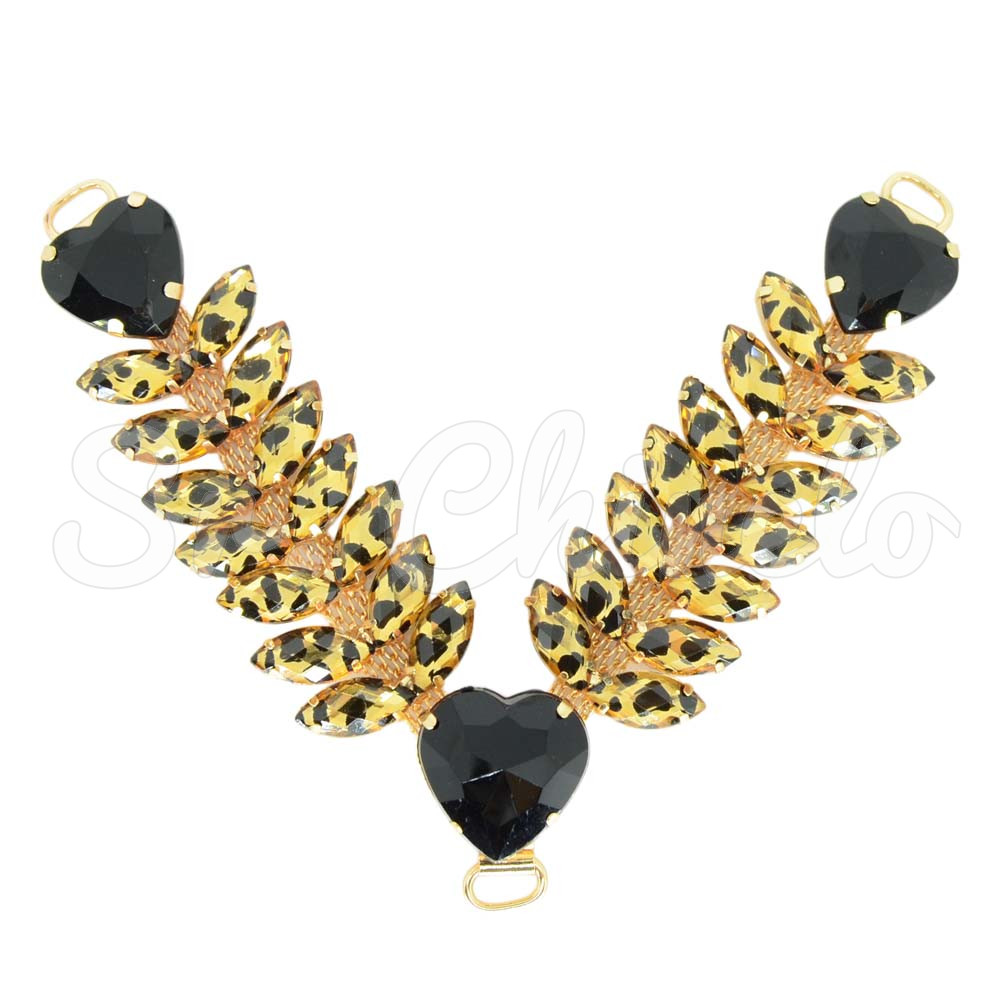 Cabedal Animal Print Coração, Passante, Onça