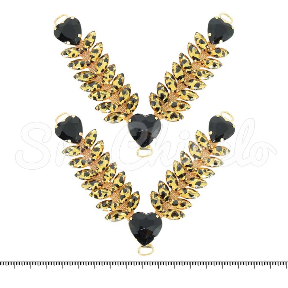 Cabedal Animal Print Coração, Passante, Onça