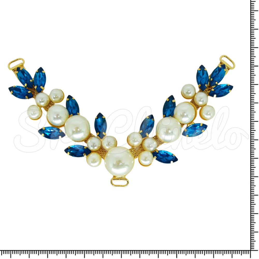 Cabedal Pérola, Passante, Verde Turquesa