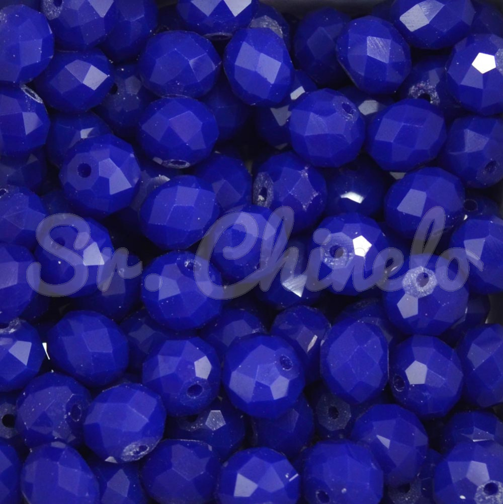 Cristal de Vidro, Rondel, 10mm, Azul Bic