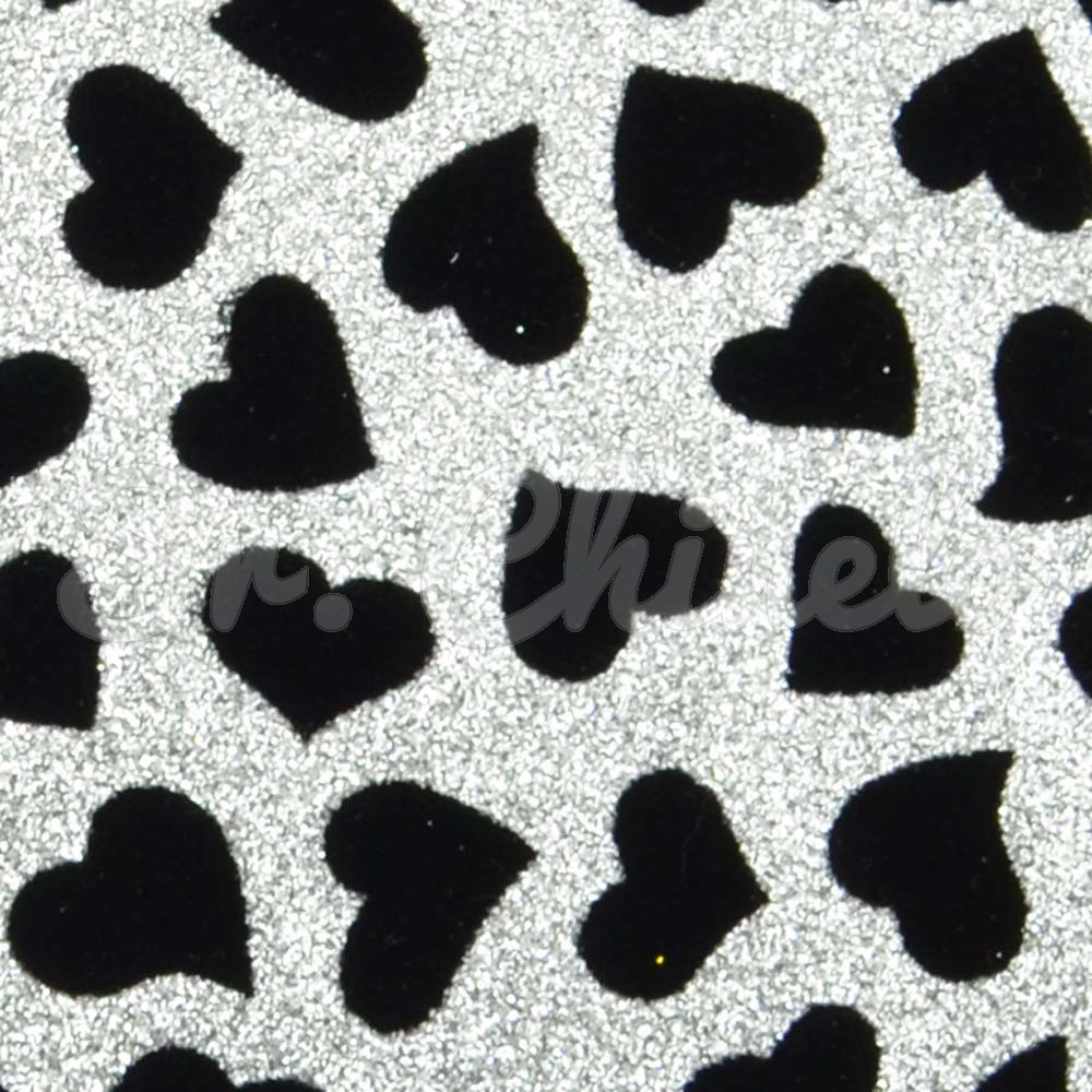 Lonita Glitter Fino Flocado, Coração, Prata