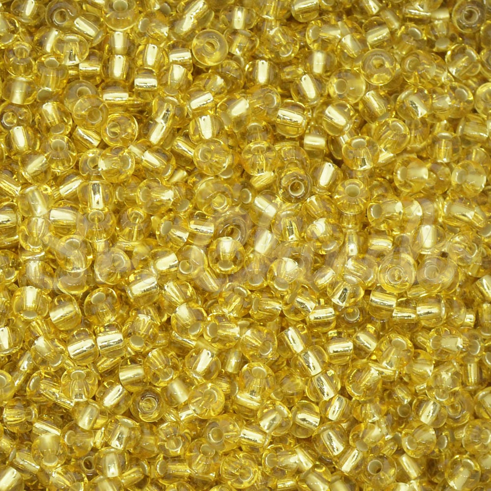 Miçangão Jablonex, 5/0, Ouro Novo Transparente