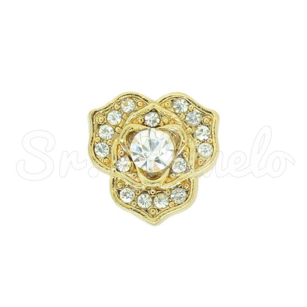 Passante, Flor, Ouro, Cristal