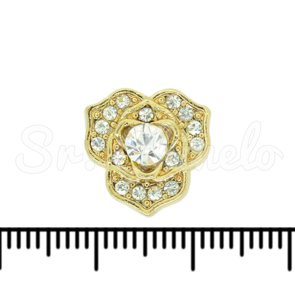 Passante, Flor, Ouro, Cristal