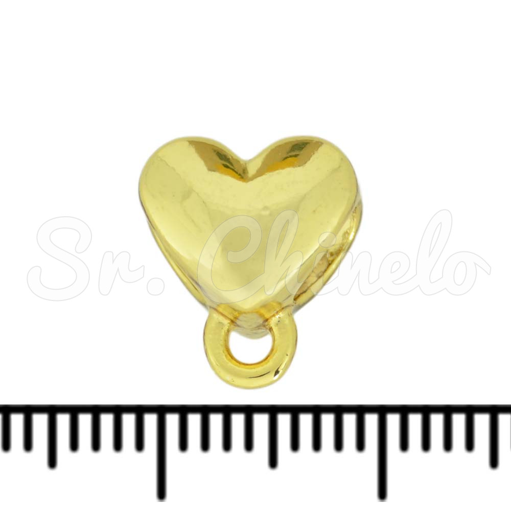 Passante com Argola, Coração, Ouro