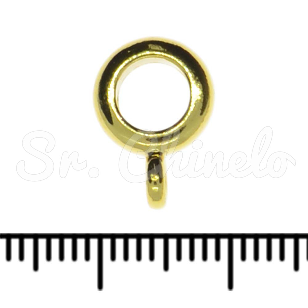 Passante com Argola, Entremeio 3mm, Ouro