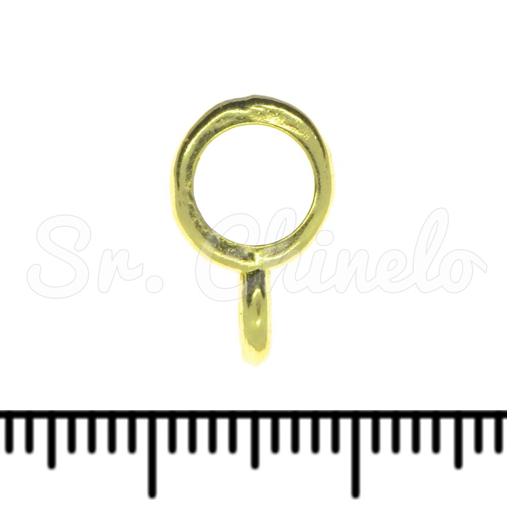 Passante com Argola, Entremeio 4mm, Ouro