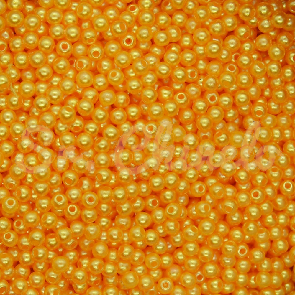 Pérola ABS, 03mm, Laranja
