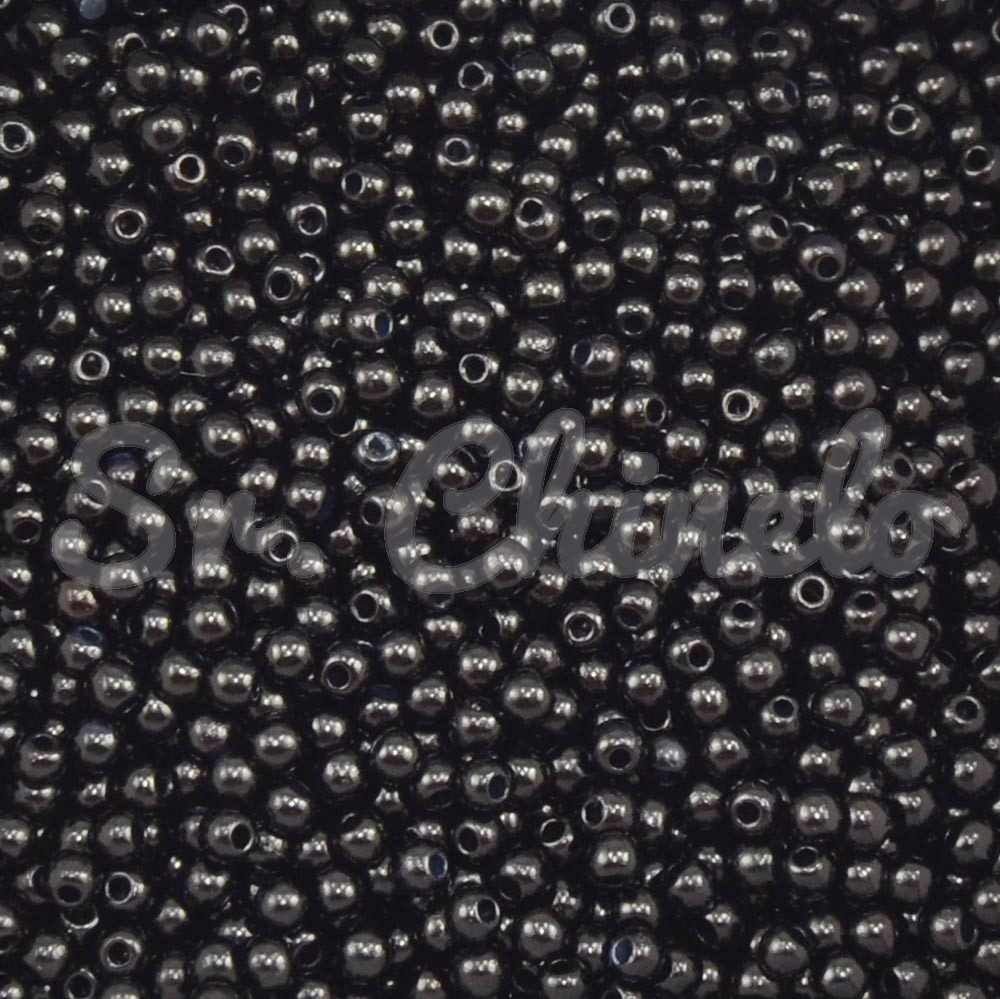 Pérola ABS, 03mm, Preto