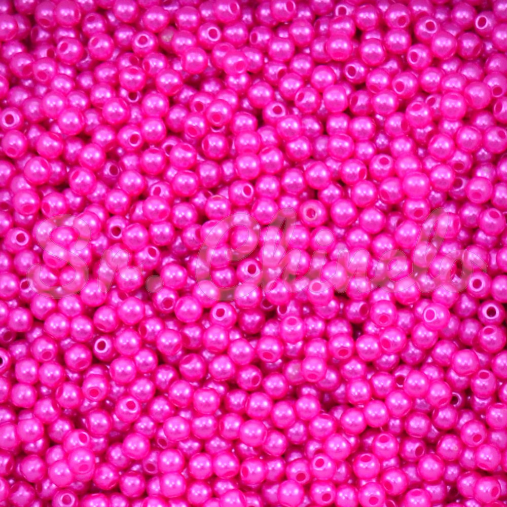Pérola ABS, 03mm, Rosa Pink