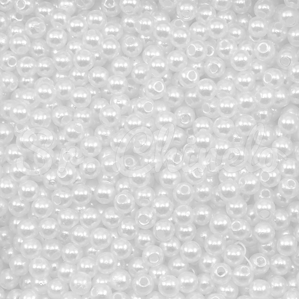 Pérola ABS, 04mm, Branco