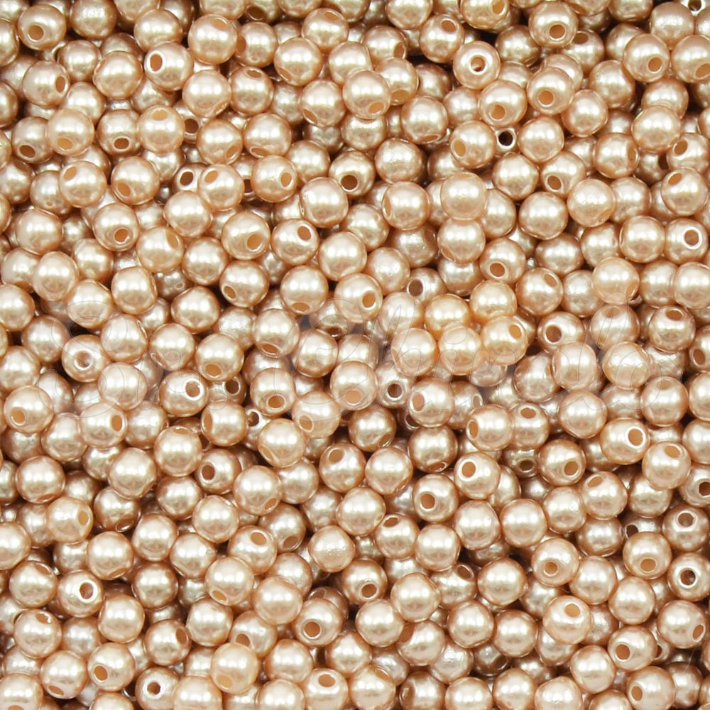 Pérola ABS, 04mm, Marrom