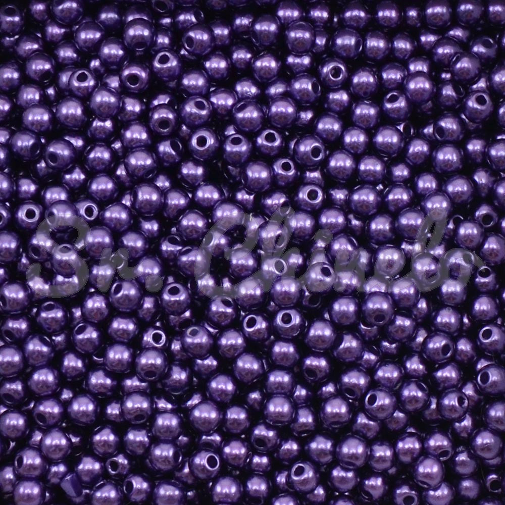 Pérola ABS, 04mm, Roxo