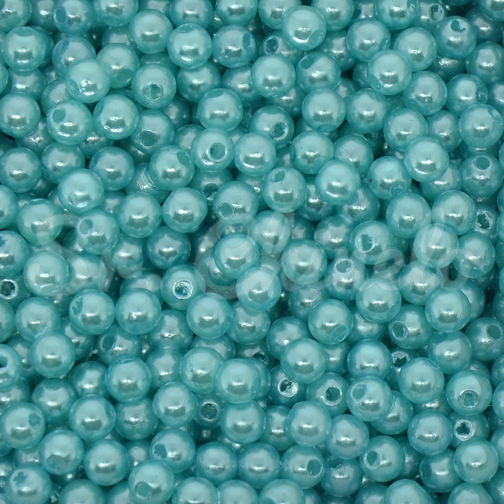 Pérola ABS, 05mm, Azul Tiffany