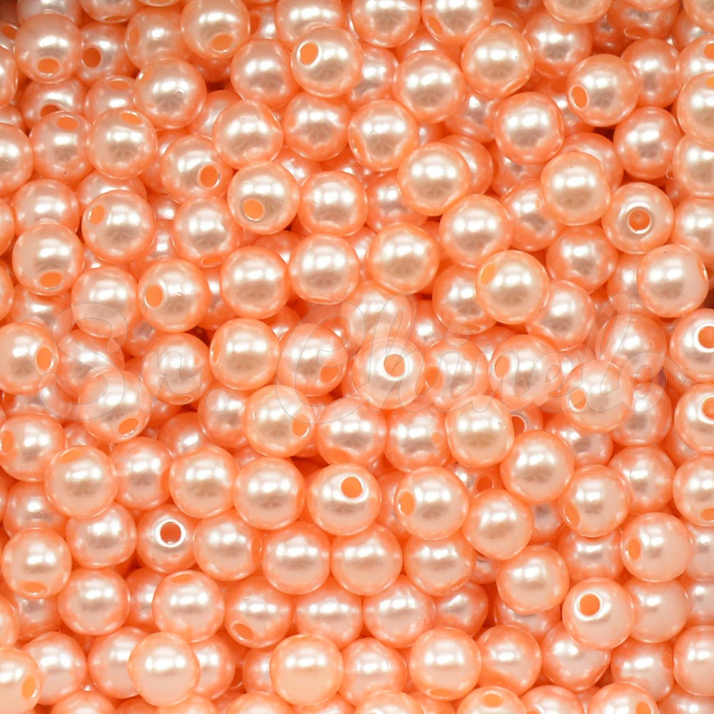 Pérola ABS, 06mm, Salmão