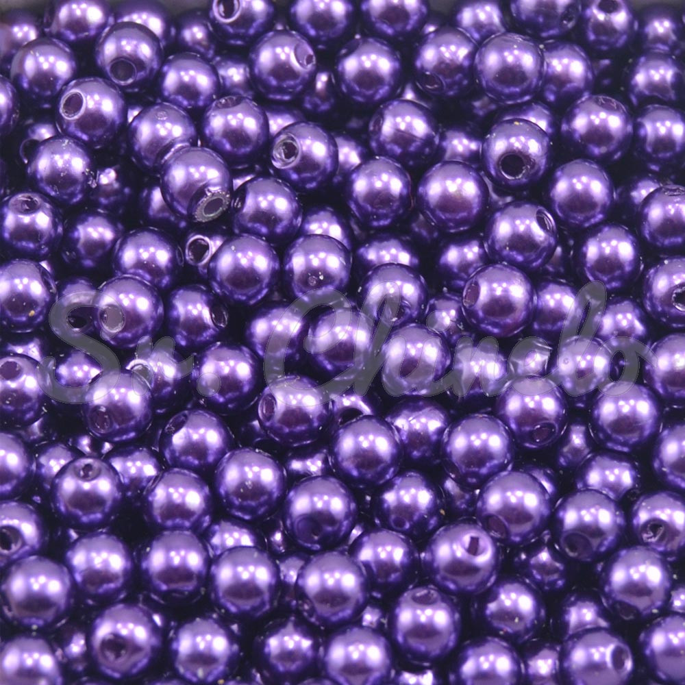 Pérola ABS, 06mm, Roxo