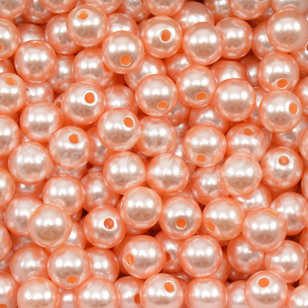 Pérola ABS, 08mm, Salmão