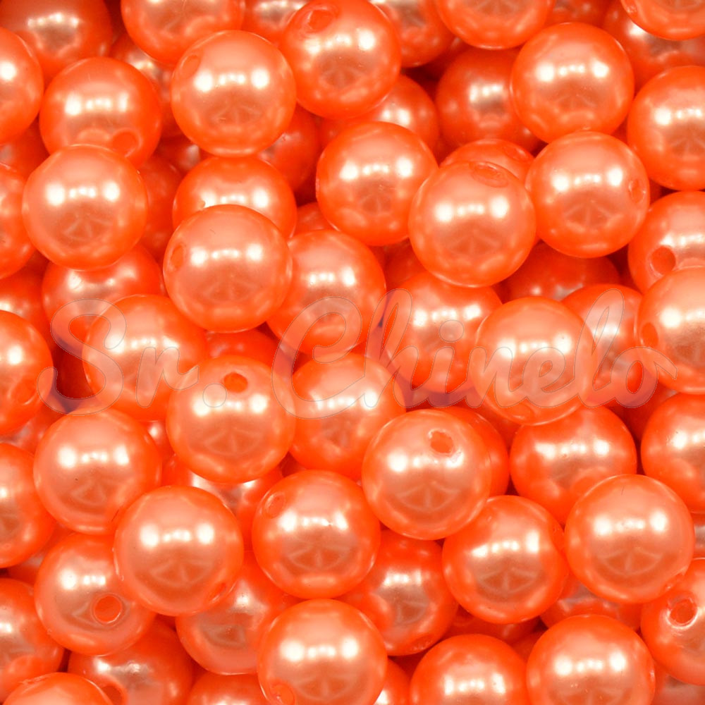 Pérola ABS, 10mm, Laranja