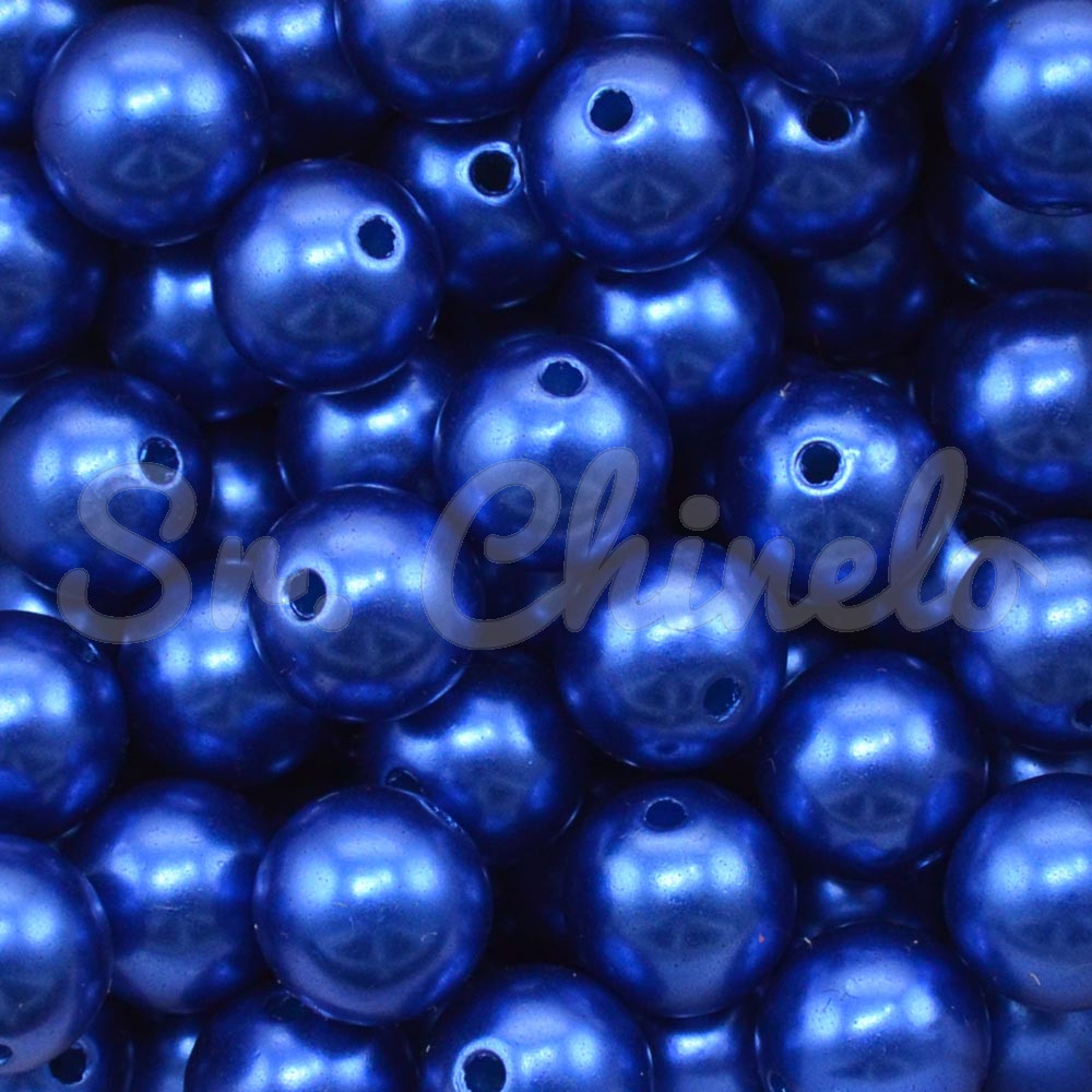 Pérola ABS, 12mm, Azul Royal