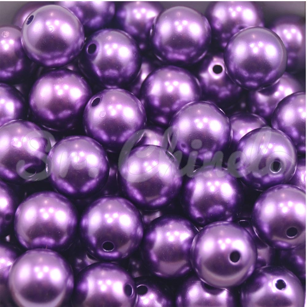 Pérola ABS, 12mm, Roxo