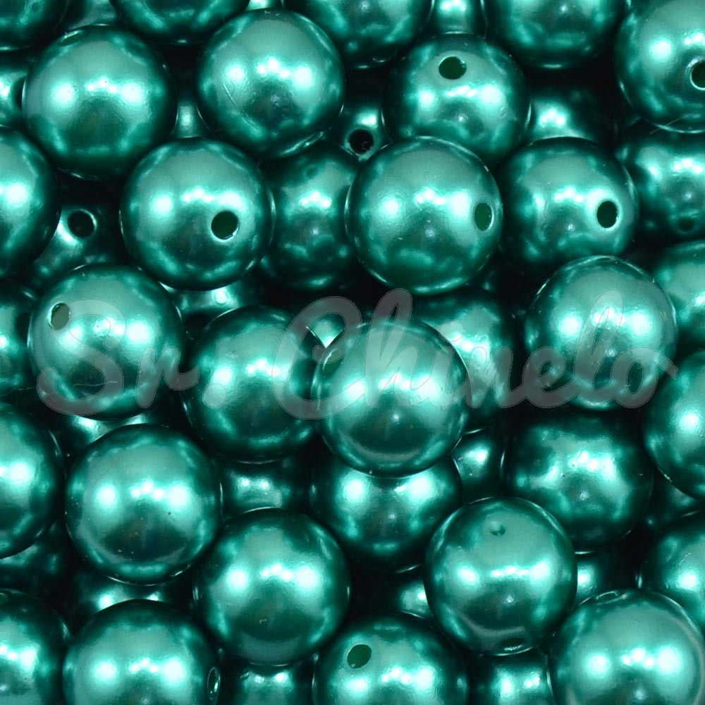 Pérola ABS, 12mm, Verde Kentucky