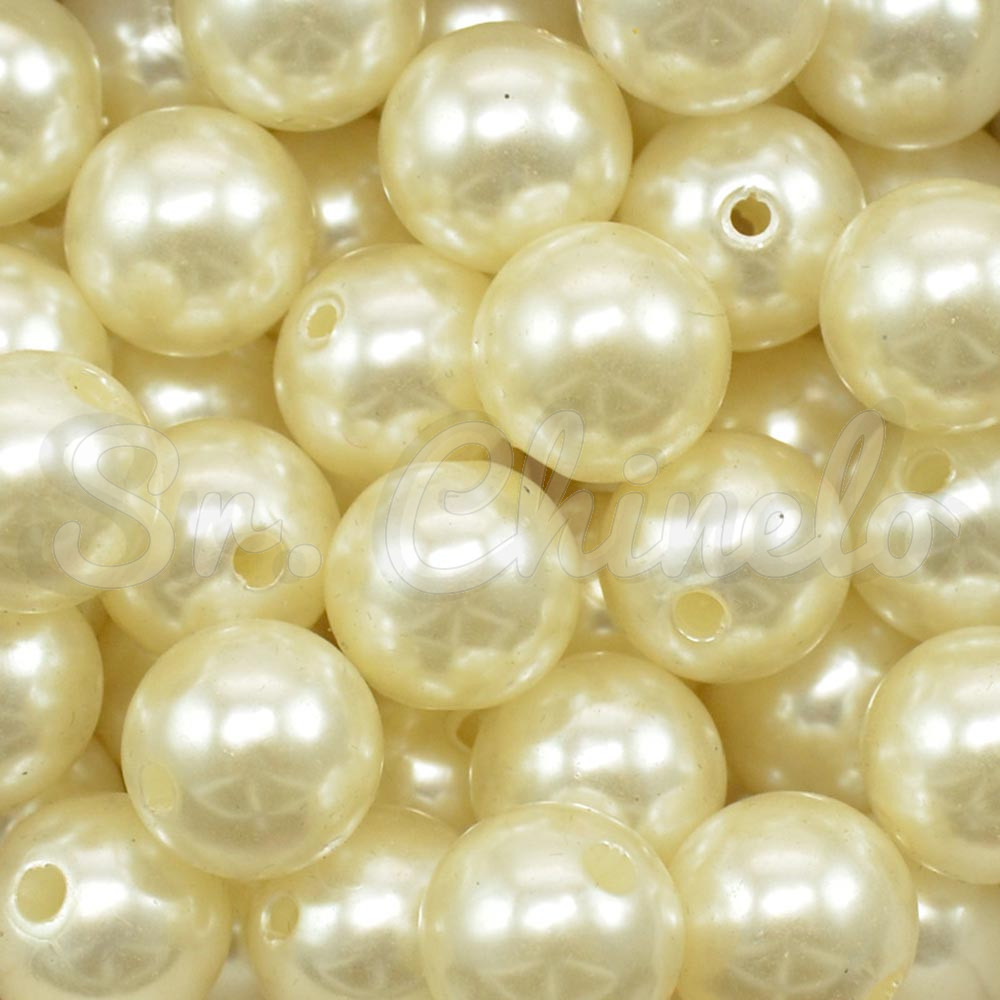 Pérola ABS, 14mm, Creme