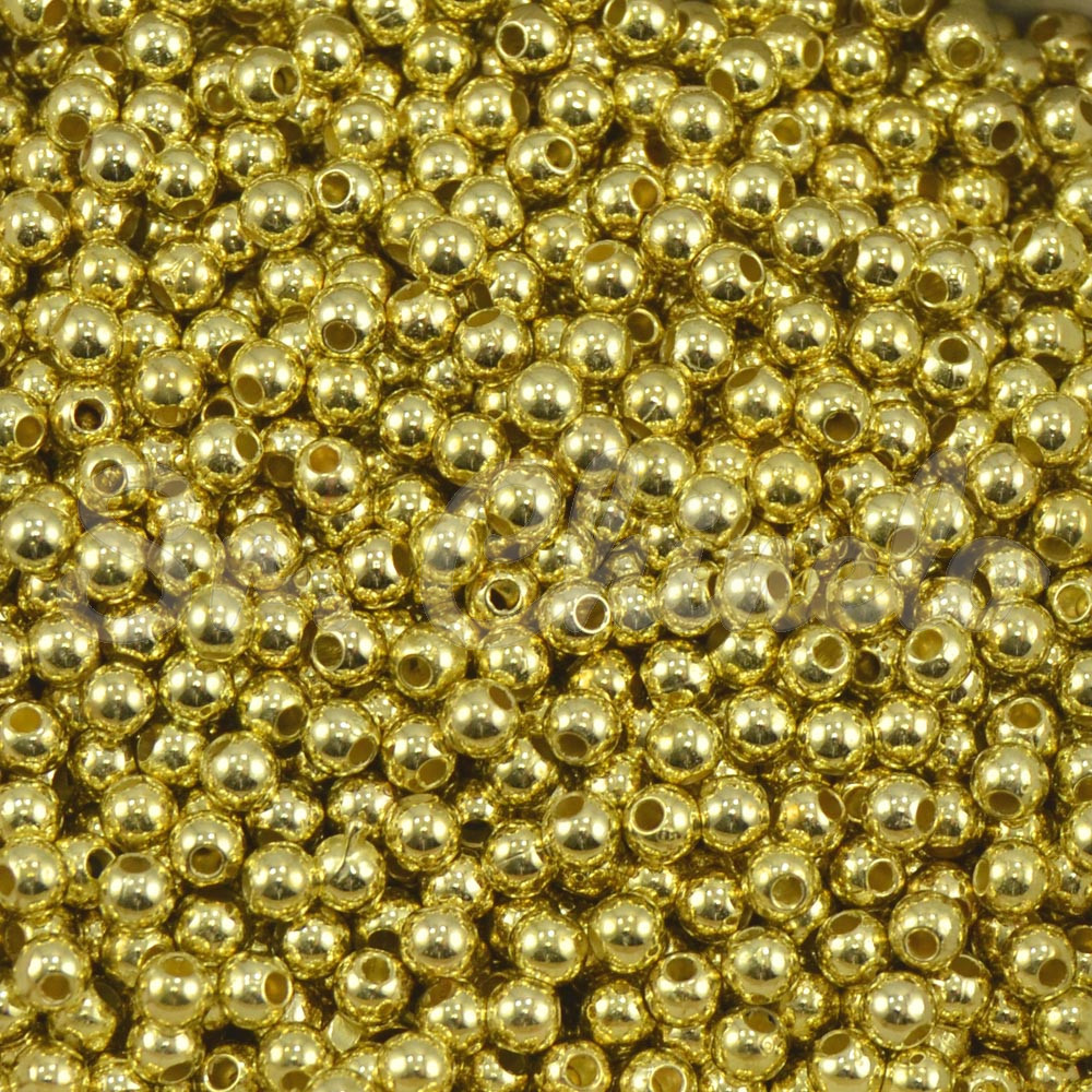 Pérola ABS, 04mm, Dourado Metalizado