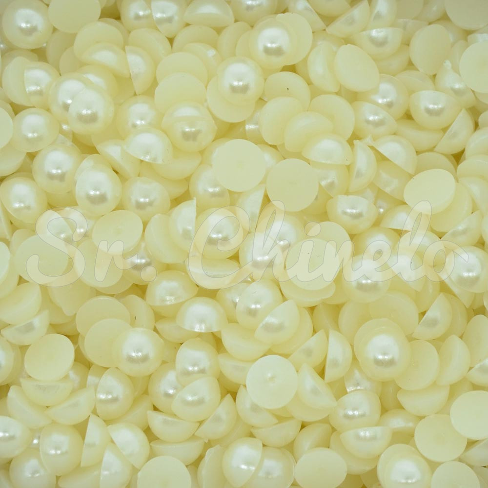 Meia Pérola ABS, 06mm, Creme 