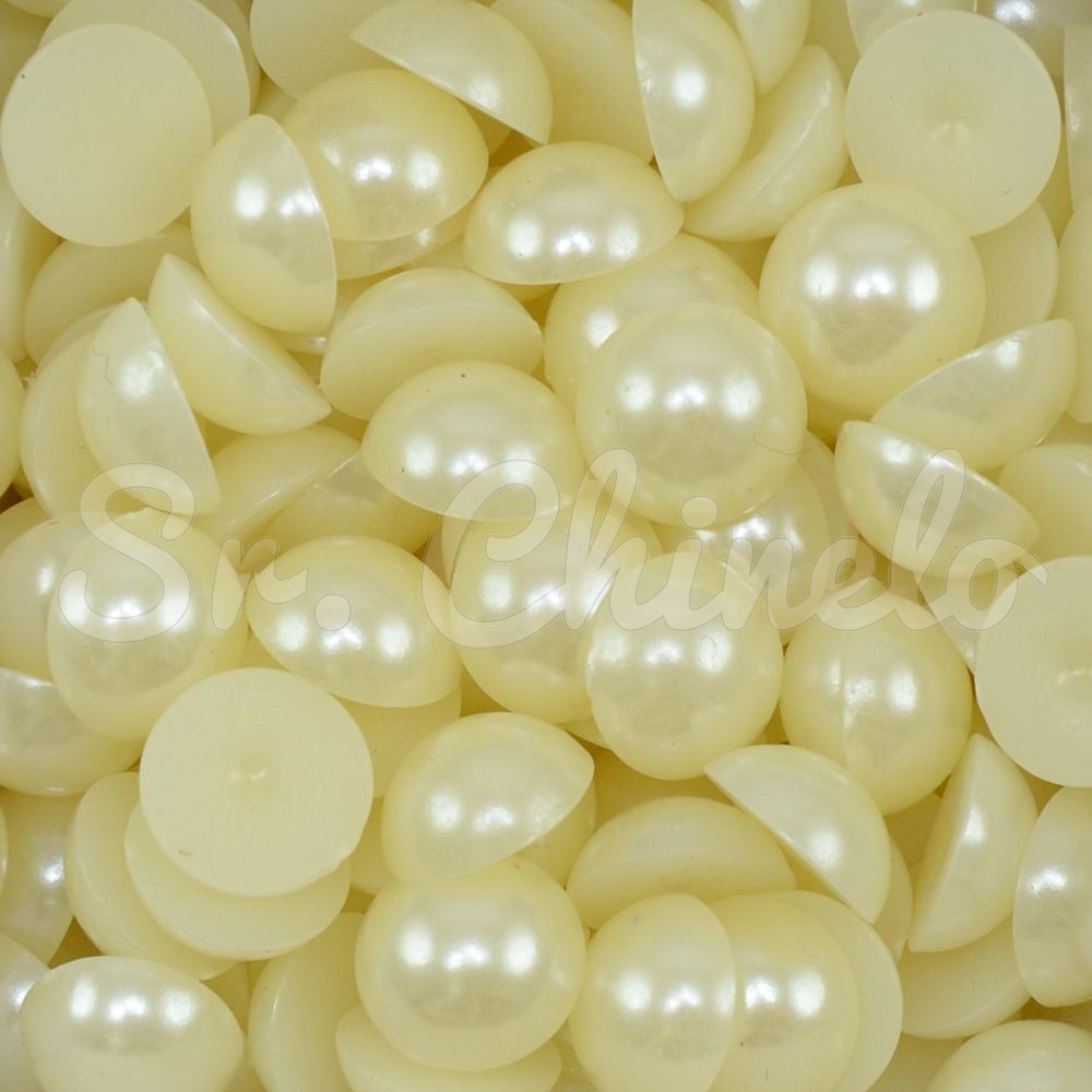 Meia Pérola ABS, 12mm, Creme 