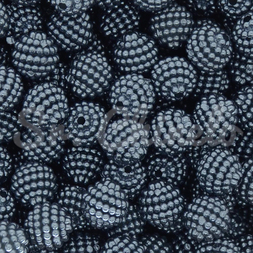 Pérola Craquelada Amora, 10mm, Cinza Chumbo