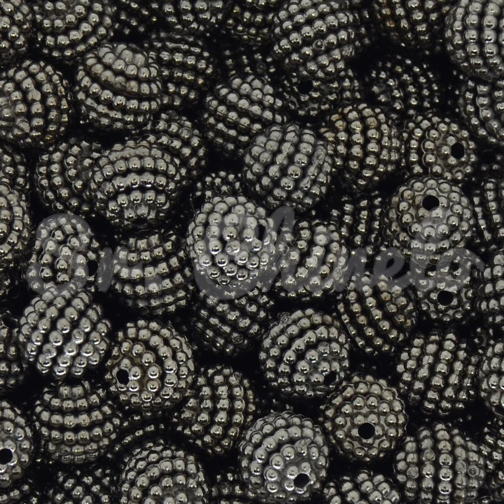 Pérola Craquelada Amora, 10mm, Grafite