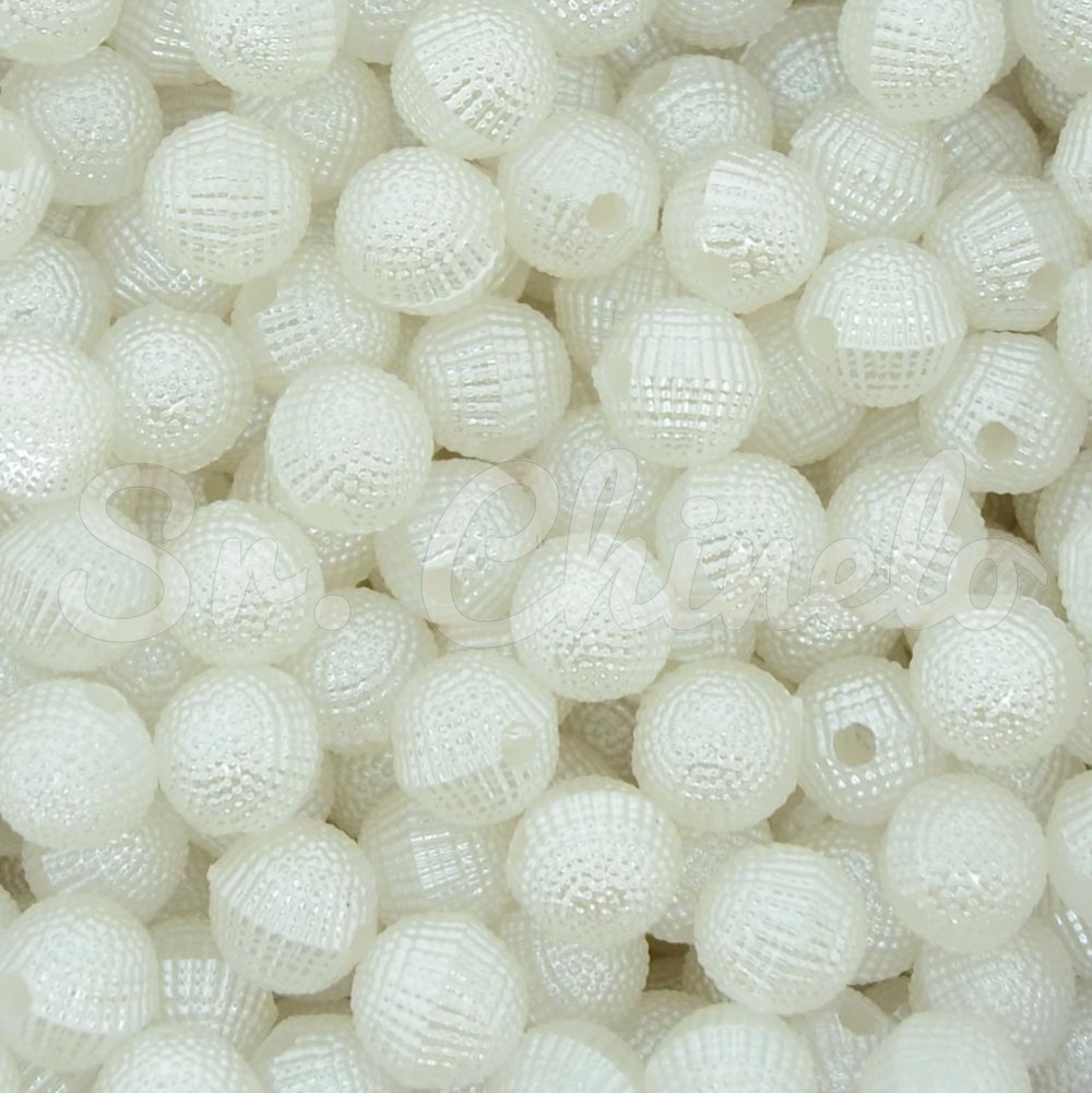 Pérola Craquelada, 08mm, Branco
