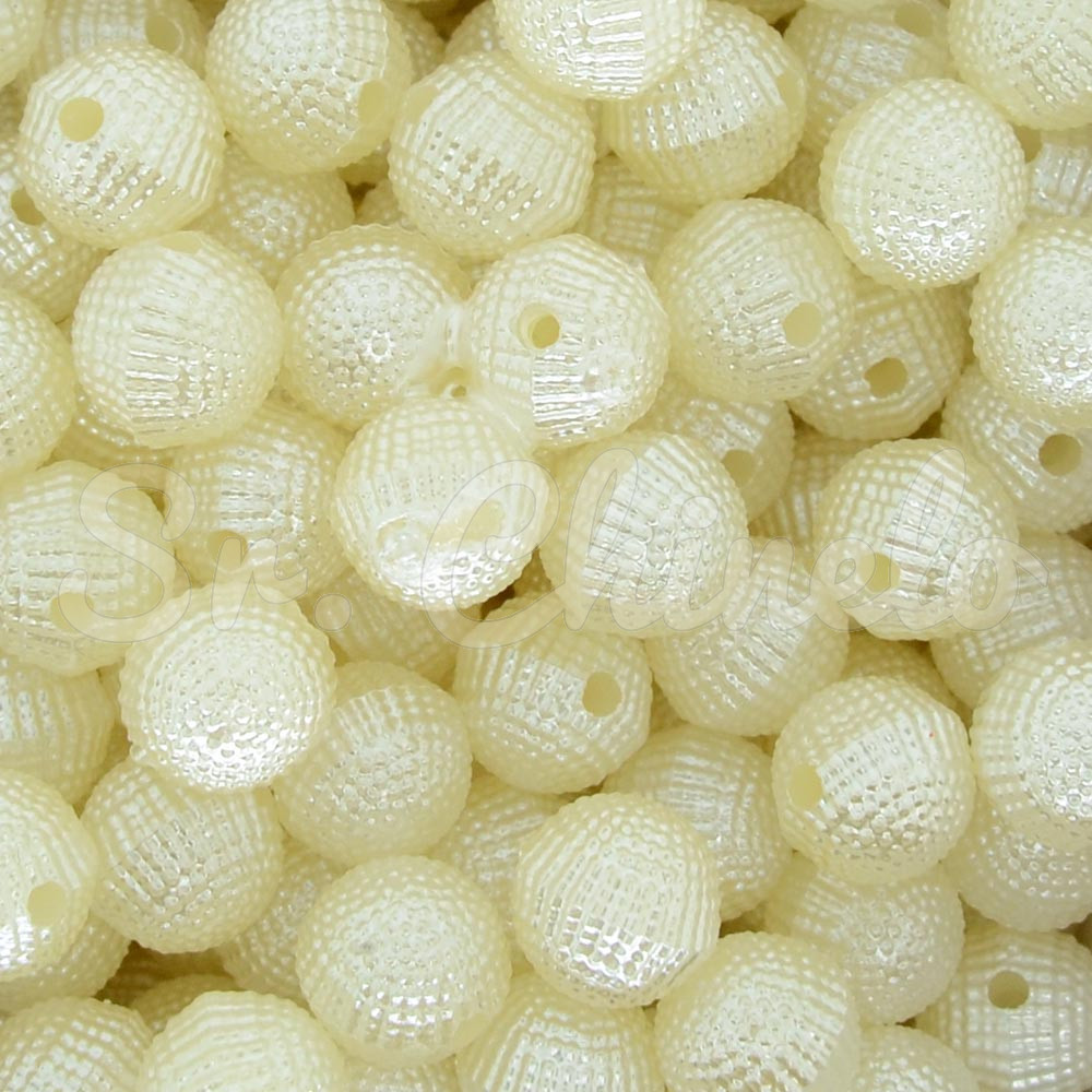 Pérola Craquelada, 10mm, Creme
