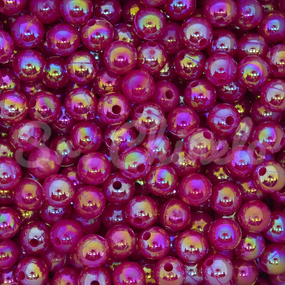 Pérola Irisada, 06mm, Rosa Pink