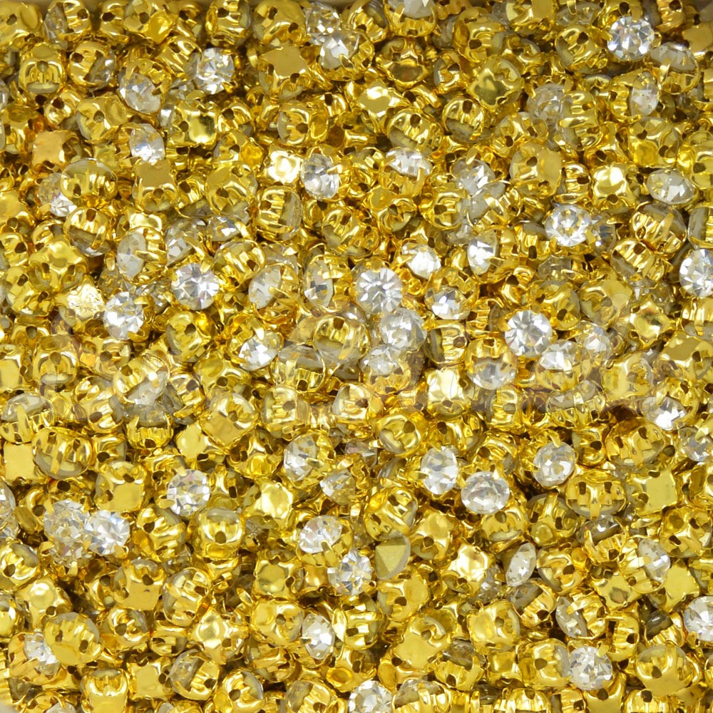 Strass de Costura, SS16, Ouro, Cristal