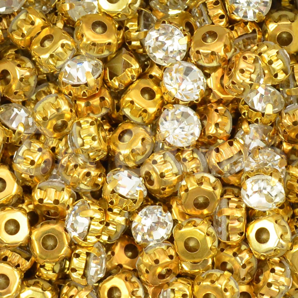 Strass de Costura, SS38, Ouro, Cristal