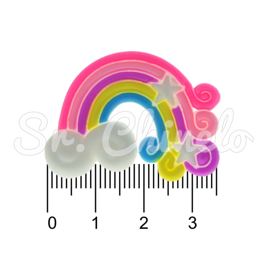 Aplique de Borracha, Unicórnio e Arco-Íris, Colorido