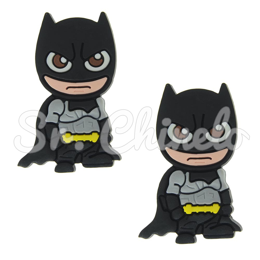 Aplique de Borracha, Batman, Preto/Cinza