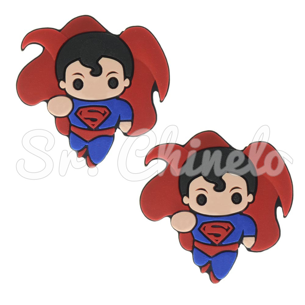 Aplique de Borracha, Super Homem, Vermelho/Azul