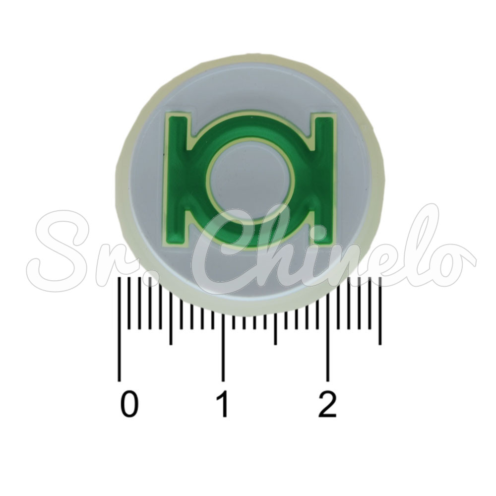 Aplique de Borracha, Super Herói, Lanterna Verde, Branco/Verde